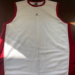 Jordan white red jersey tank top